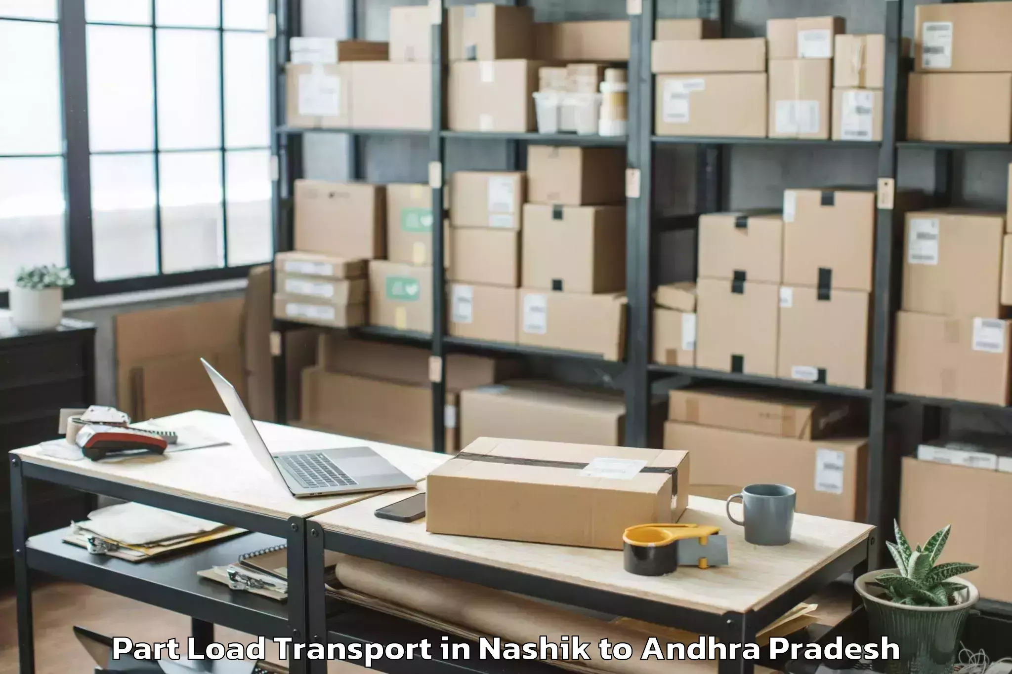 Leading Nashik to Ponnuru Part Load Transport Provider